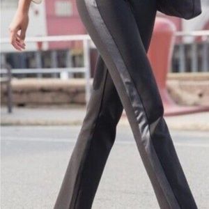 Betabrand Pants Black Tuxedo Stripe Yoga Pant Stretch Women's Size Large Petite